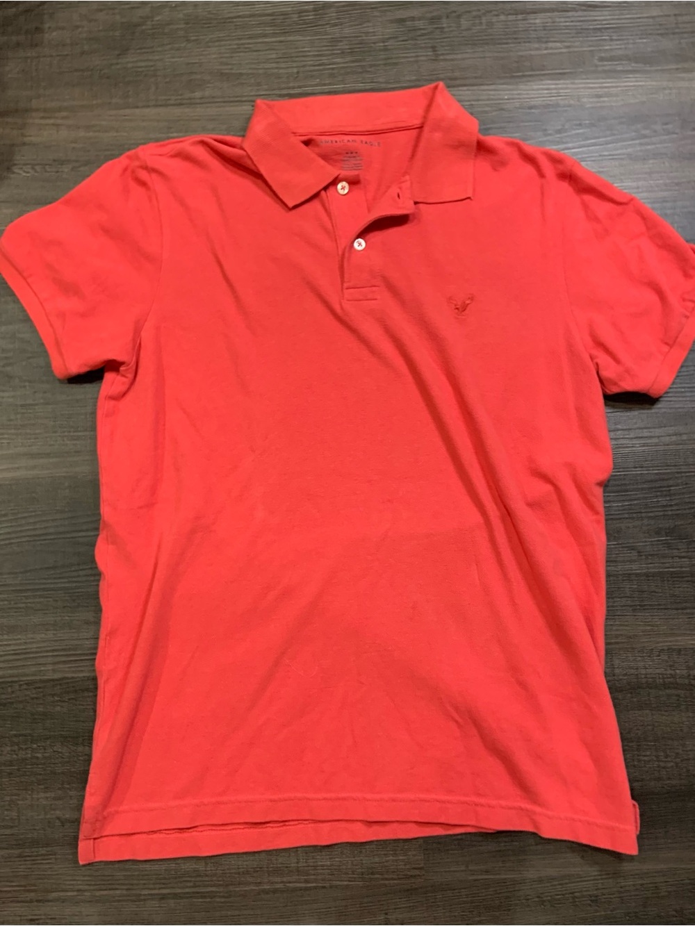 American Eagle Outfitters Men’s Coral-Red Polo Shirt